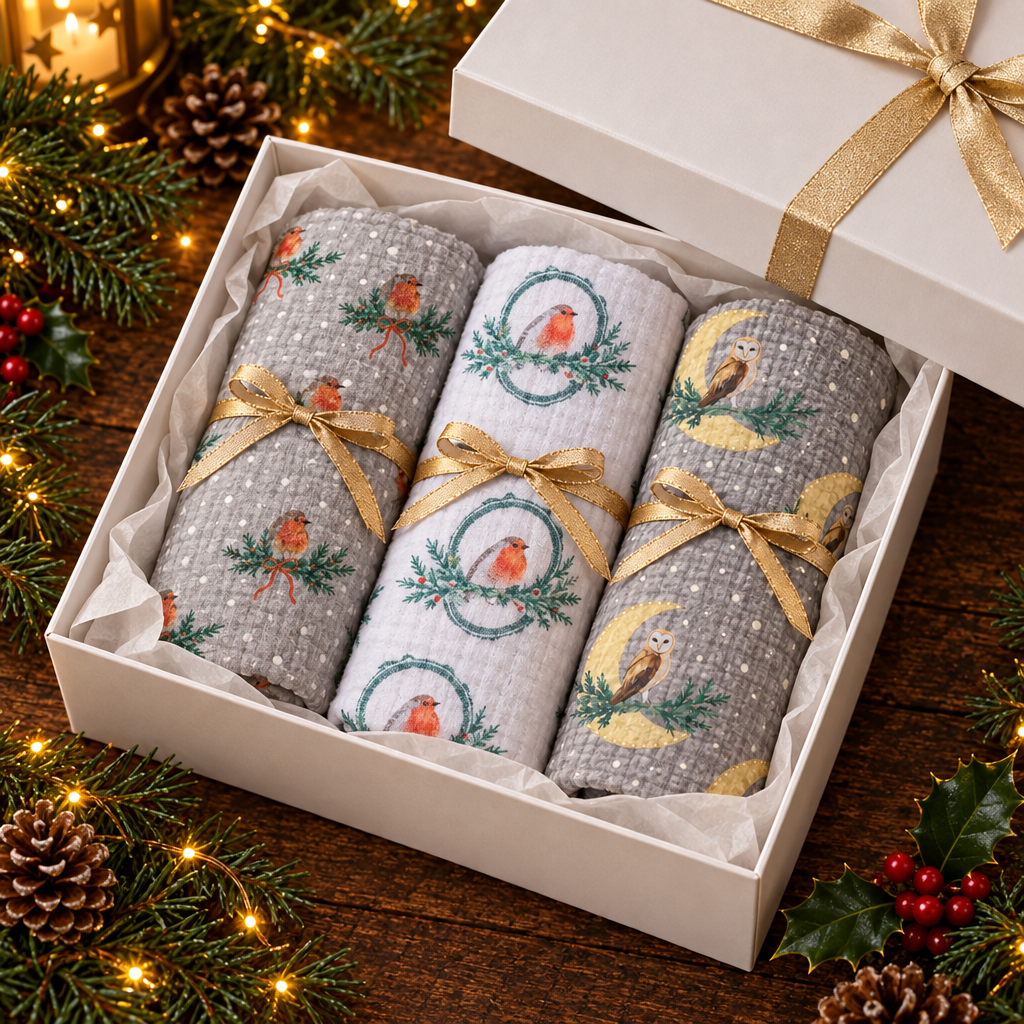 Karácsonyi textilpelenka csomag - 3 pelus